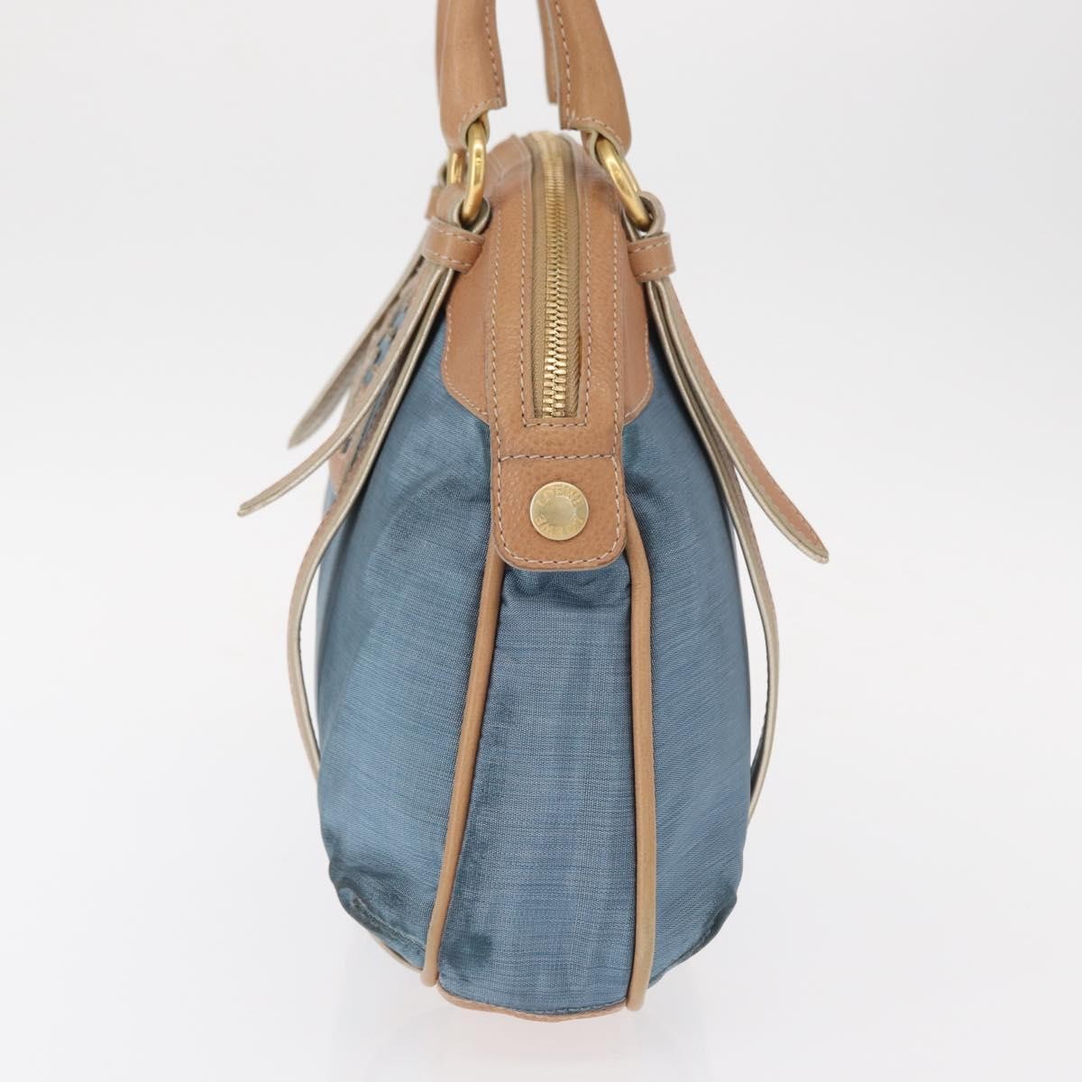 Loewe LOEWE Anagram Hand Bag Nylon Blue Gold Authentic bs31204