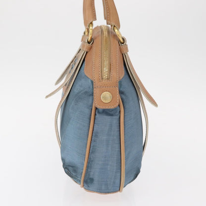 Loewe LOEWE Anagram Hand Bag Nylon Blue Gold Authentic bs31204