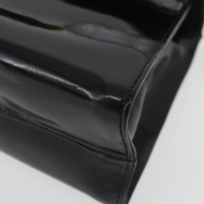 Salvatore Ferragamo Salvatore Ferragamo Vala Hand Bag Patent leather 2way Black Gold Authentic LNZ738