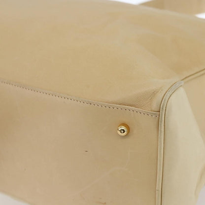 Gucci GUCCI Bamboo Hand Bag Leather 2way Beige Gold Authentic bs31889