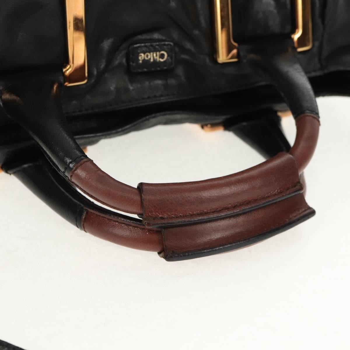 Chloé Chloé Chloe Etel Hand Bag Leather 2way Black Authentic BA6838