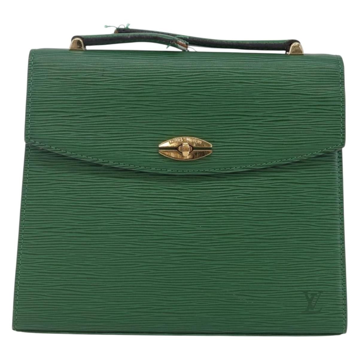 Louis Vuitton LOUIS VUITTON Epi Malesherbes Hand Bag Green M52374 LV Authentic 145346