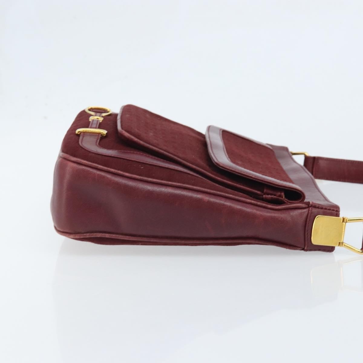 Gucci GUCCI Micro GG Supreme Shoulder Bag Bordeaux Gold Authentic ep13943