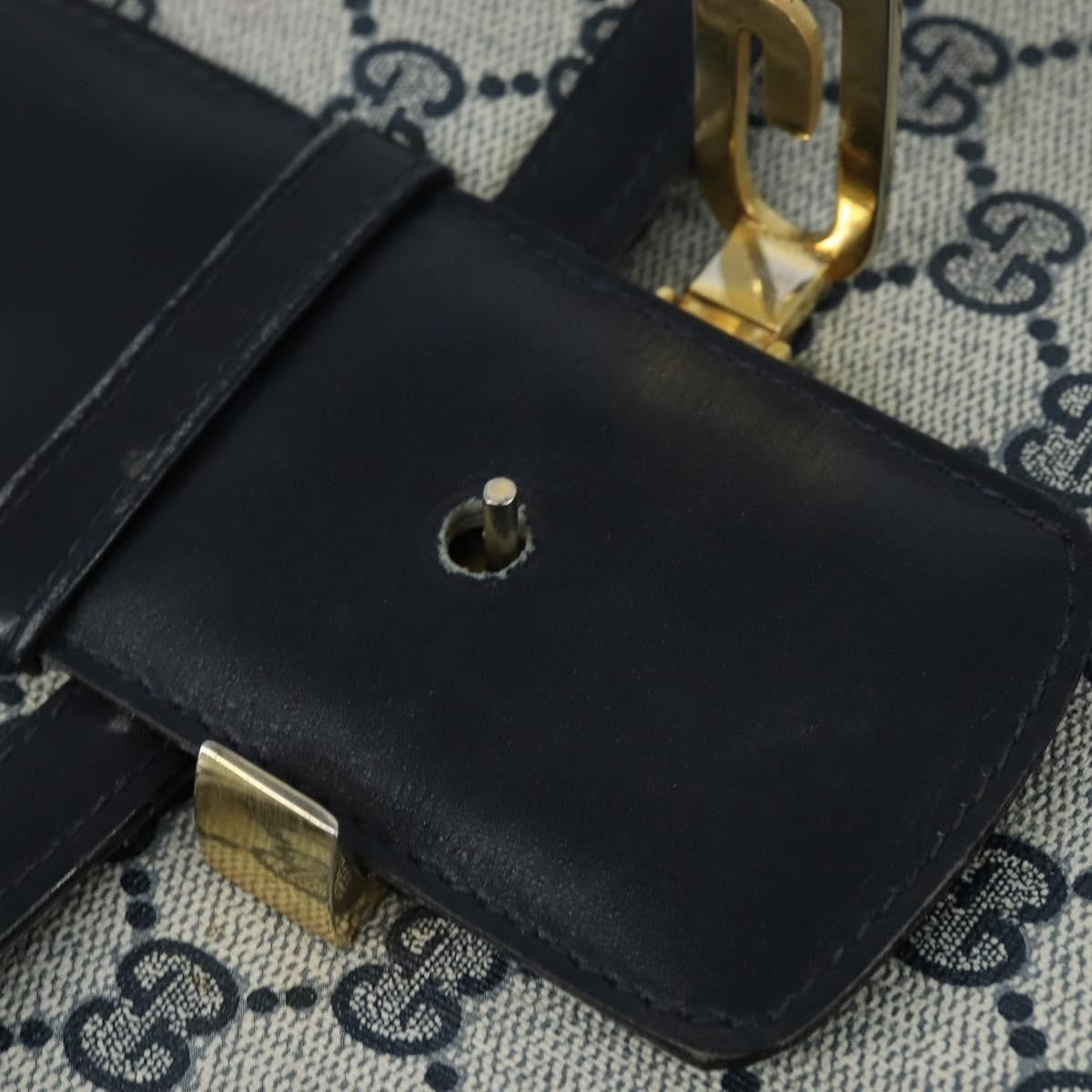Gucci GUCCI GG Supreme Shoulder Bag PVC Navy Gold Authentic 150027