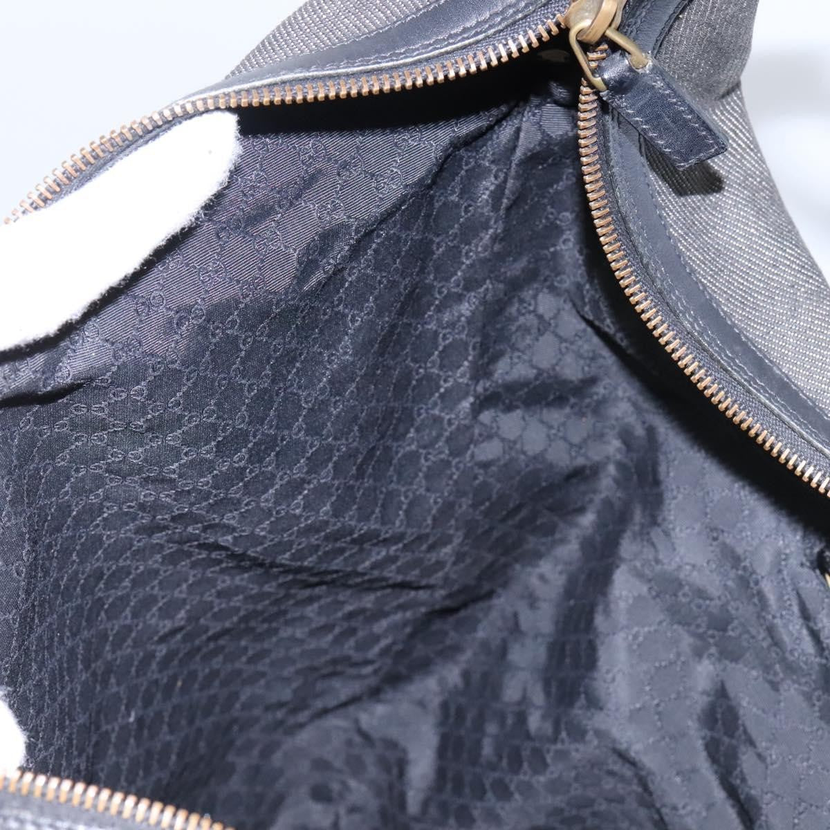 Gucci GUCCI Web Sherry Line Shoulder Bag Denim Black Red Green 73884 Authentic am8160