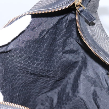 Gucci GUCCI Web Sherry Line Shoulder Bag Denim Black Red Green 73884 Authentic am8160