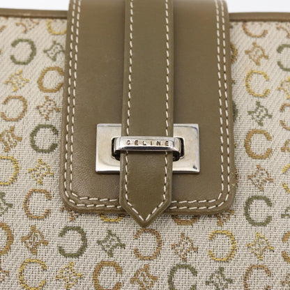 Celine CELINE C Macadam Canvas Shoulder Bag Beige Silver Authentic 176486A