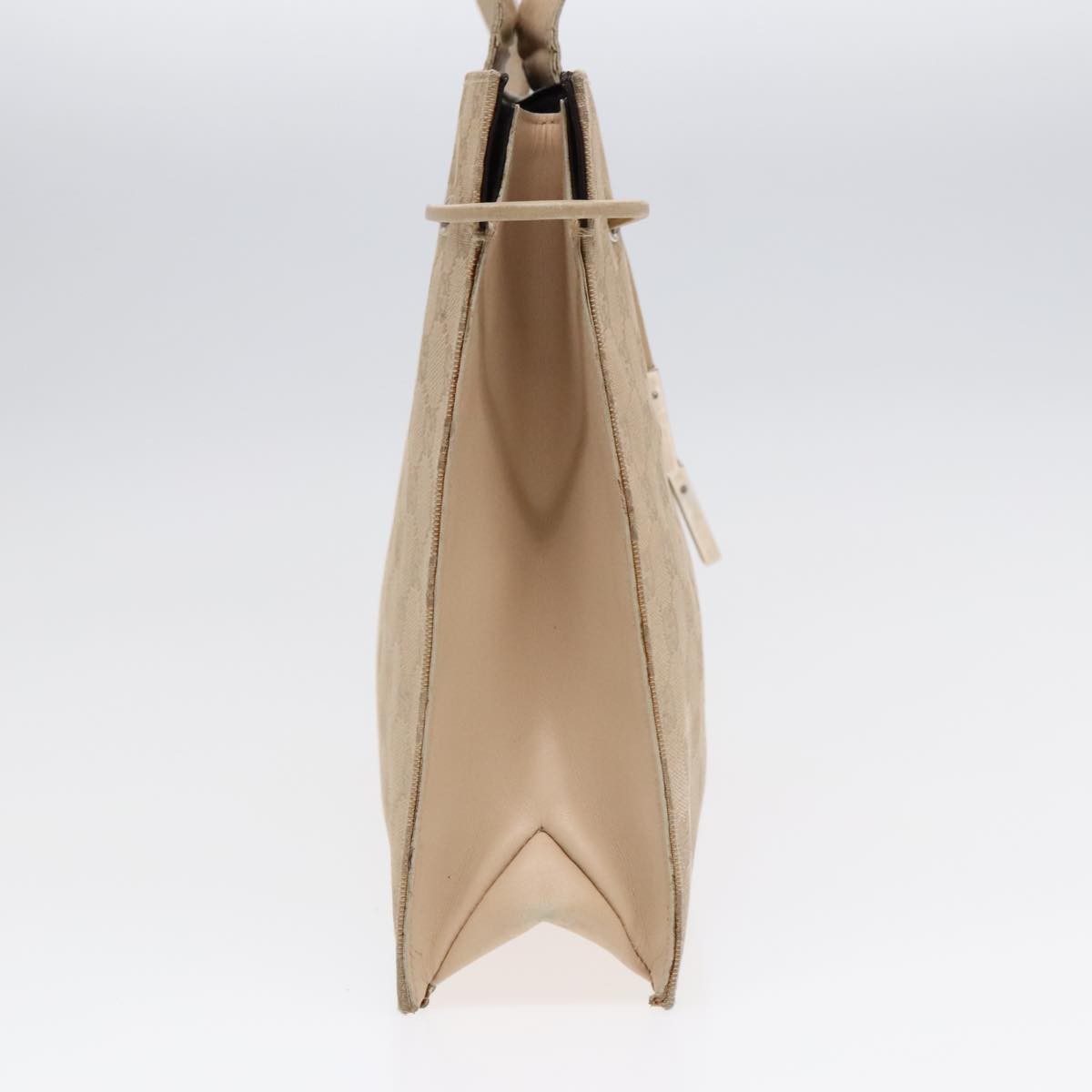 Gucci GUCCI GG Canvas Tote Bag Beige Silver 002 1053 Authentic 90509