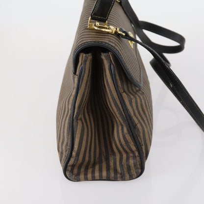 Fendi FENDI Pecan Canvas Hand Bag 2way Black Brown Authentic mr1555
