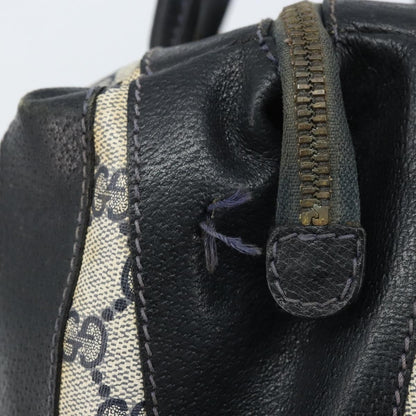 Gucci GUCCI GG Supreme Hand Bag PVC Navy Gold Authentic YKZ165