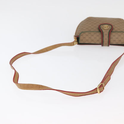 Gucci GUCCI Micro GG Supreme Shoulder Bag PVC Beige Gold Authentic 176833