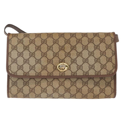Gucci GUCCI GG Supreme Shoulder Bag PVC Beige Gold 004 115 6197 Authentic 162108