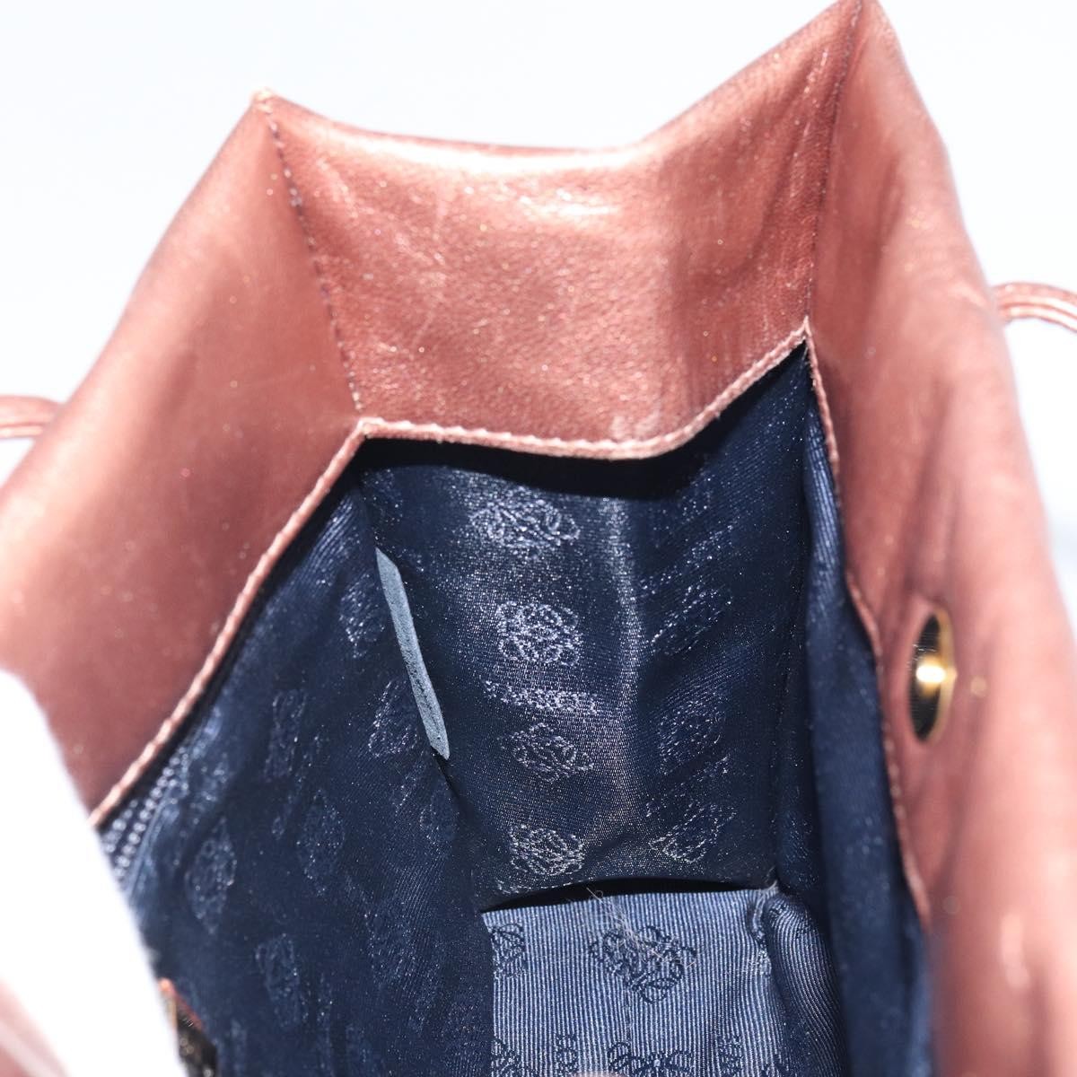 Loewe LOEWE Shoulder Bag Leather Brown Gold Authentic 162859