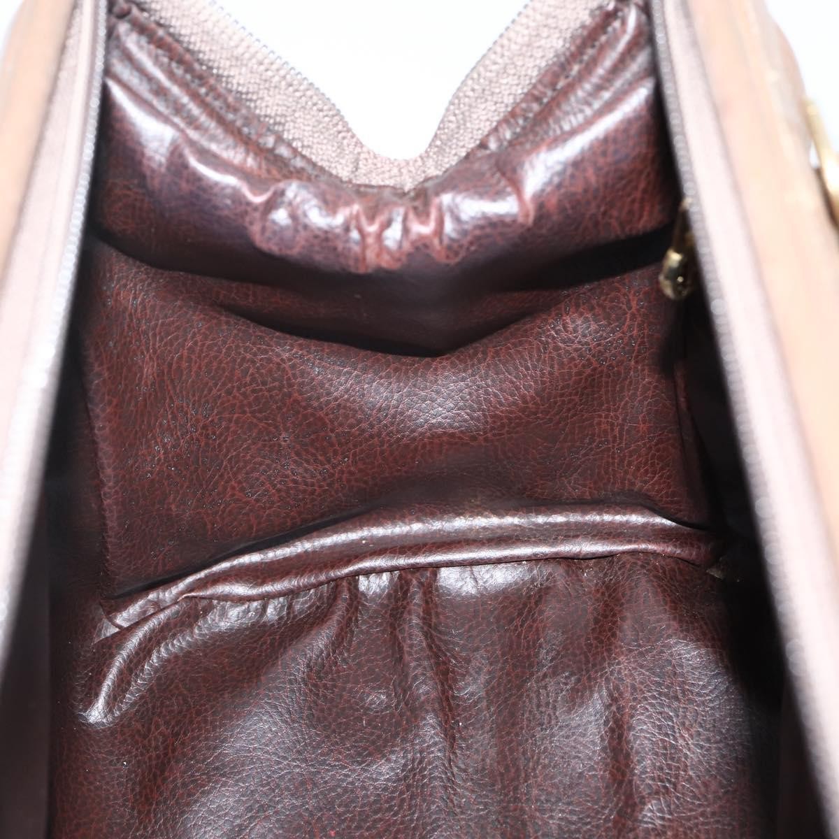 Fendi FENDI Hand Bag Leather Brown Gold Authentic kk558