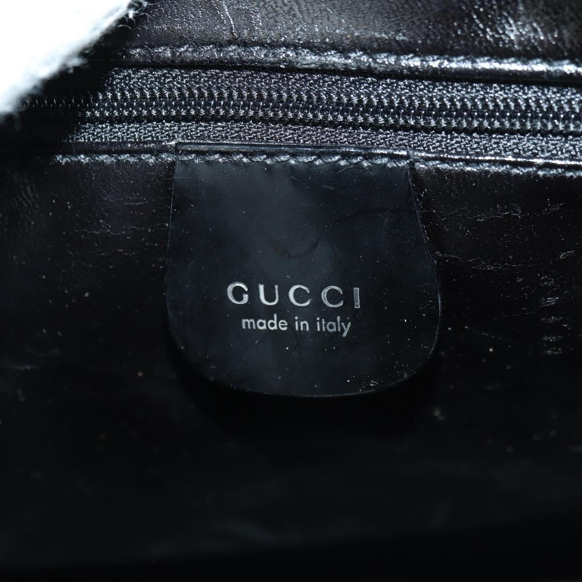 Gucci GUCCI Hand Bag Patent leather 2way Black Silver Authentic 176640
