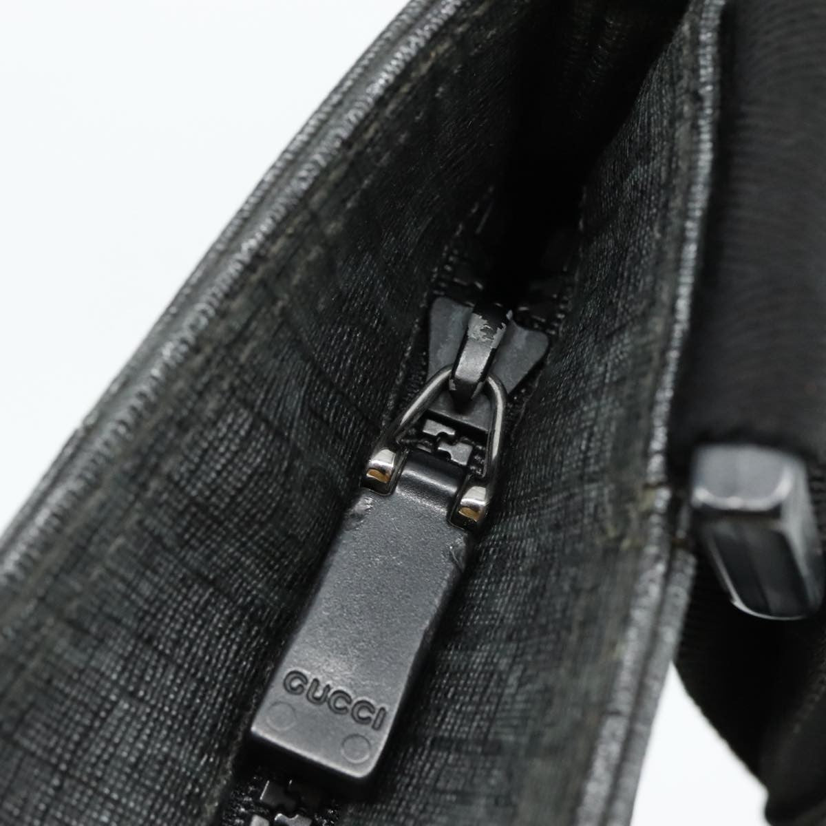 Gucci GUCCI GG Supreme Shoulder Bag PVC Leather Black 162904 Authentic yk16293