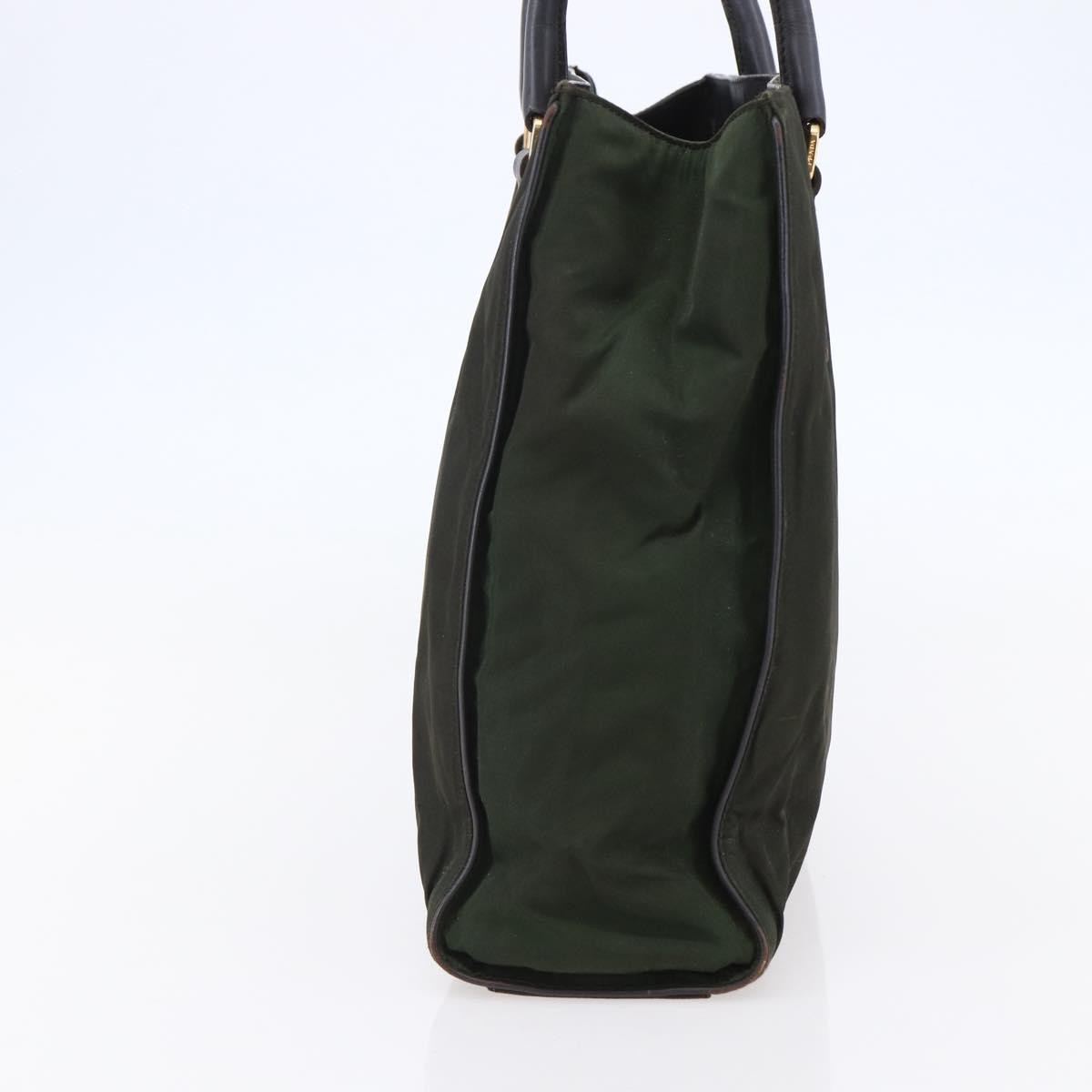 Prada PRADA Tote Bag Nylon Khaki Gold Authentic 148282