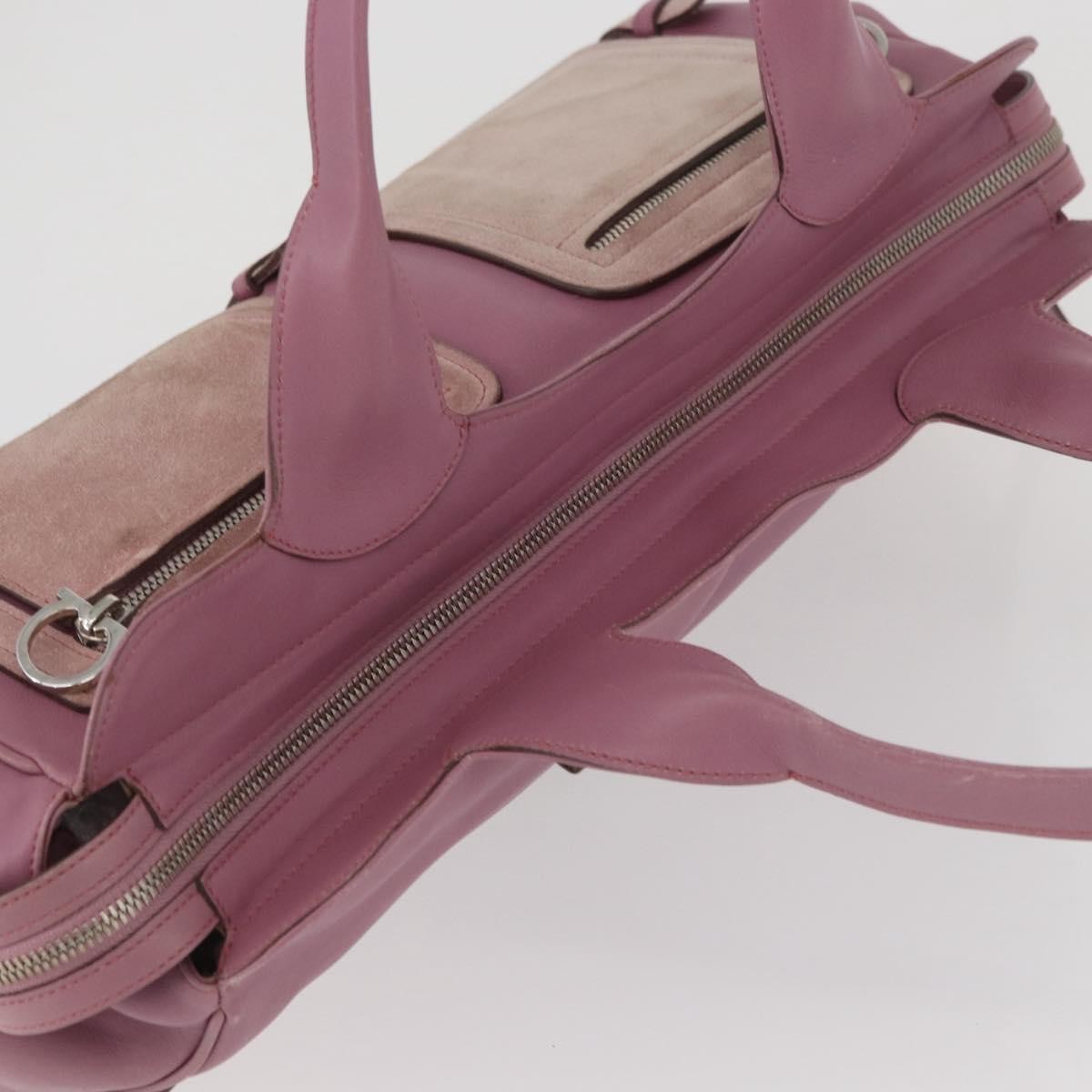 Salvatore Ferragamo Salvatore Ferragamo Gancini Tote Bag Leather Pink Silver Authentic BAZ427