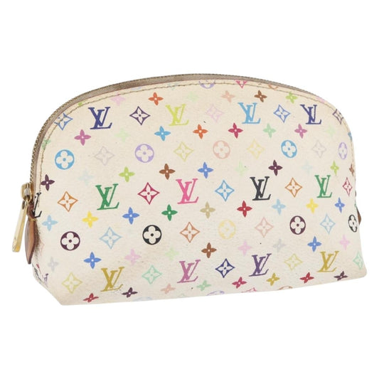 Louis Vuitton LOUIS VUITTON Multicolor Pochette Cosmetic PM Pouch White M47354 LV Authentic LNZ961 Bag