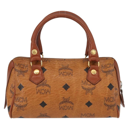 MCM MCM Logogram Vicetos Hand Bag PVC Leather Brown Gold Authentic bs31000