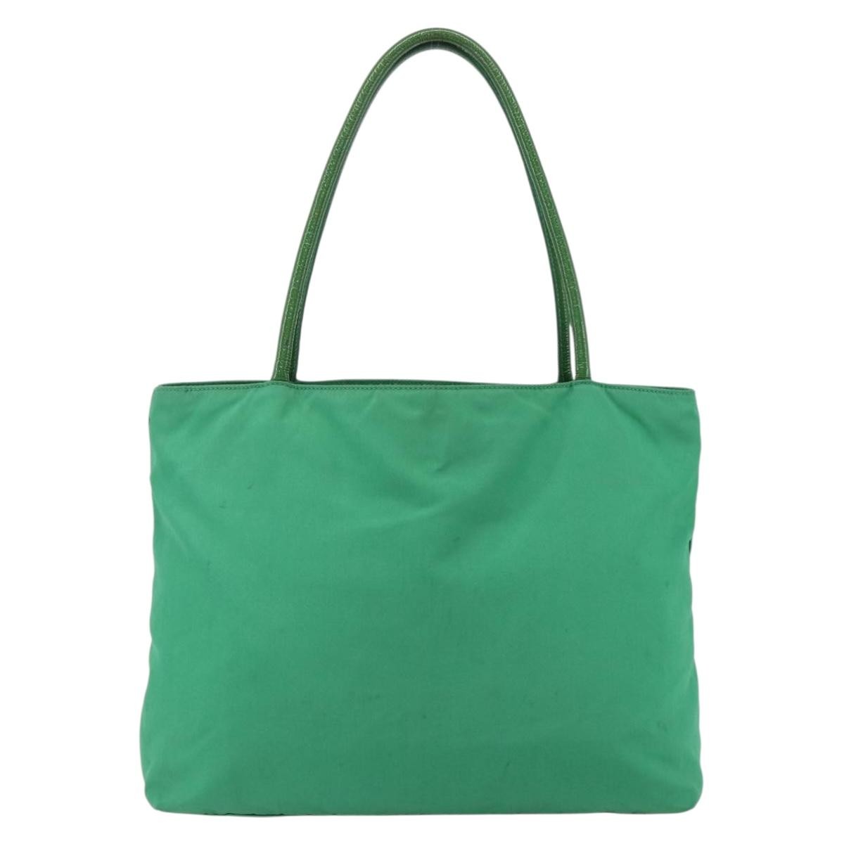 Prada PRADA Tote Bag Nylon Green Gold Authentic 155942