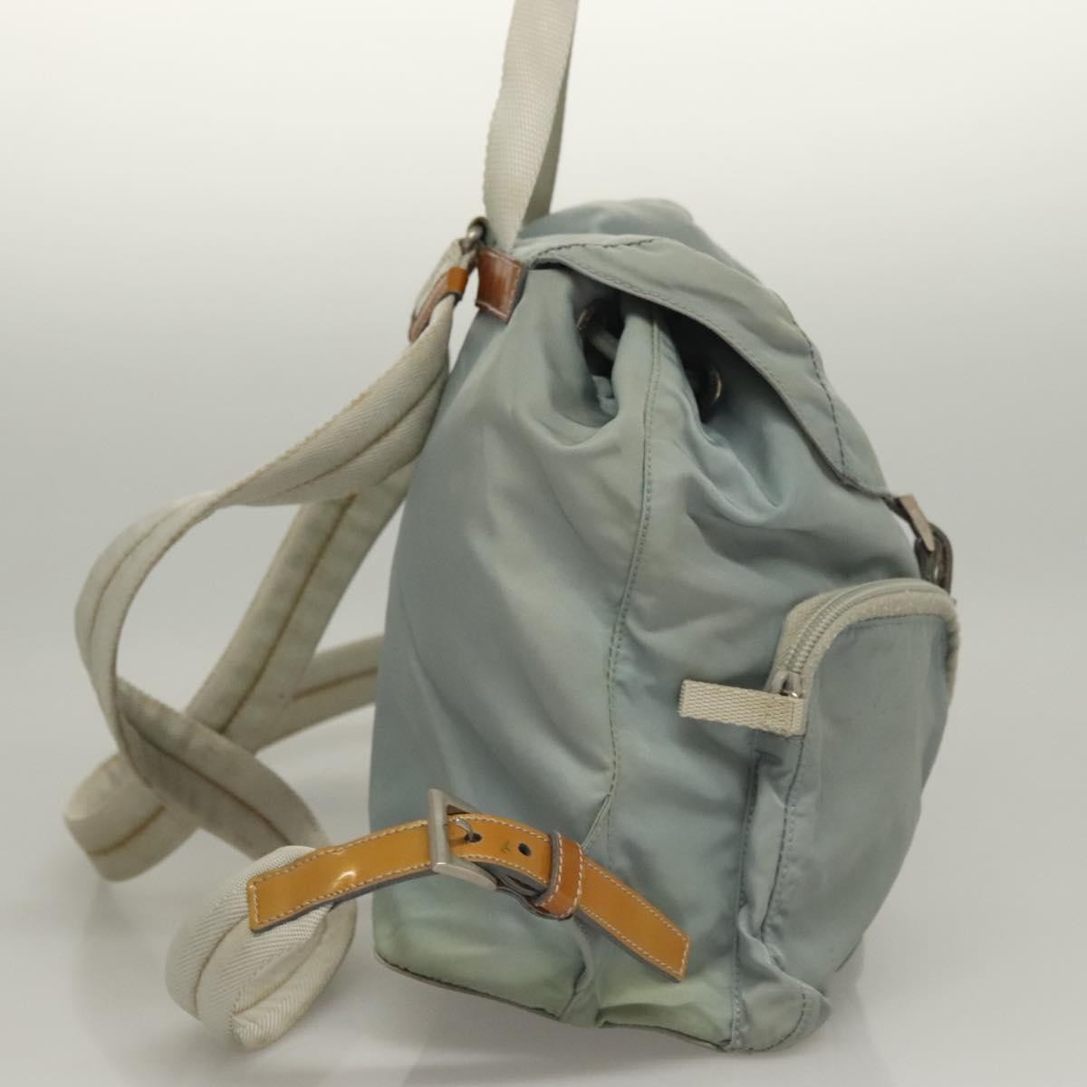 Prada PRADA Backpack Nylon Light Blue Silver Authentic 134383 Bag