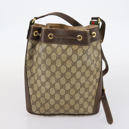 Gucci GUCCI GG Supreme Web Sherry Line Shoulder Bag PVC 2 Set Beige Authentic gh1006