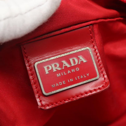 Prada PRADA Shoulder Bag Nylon Red Silver Authentic 101081