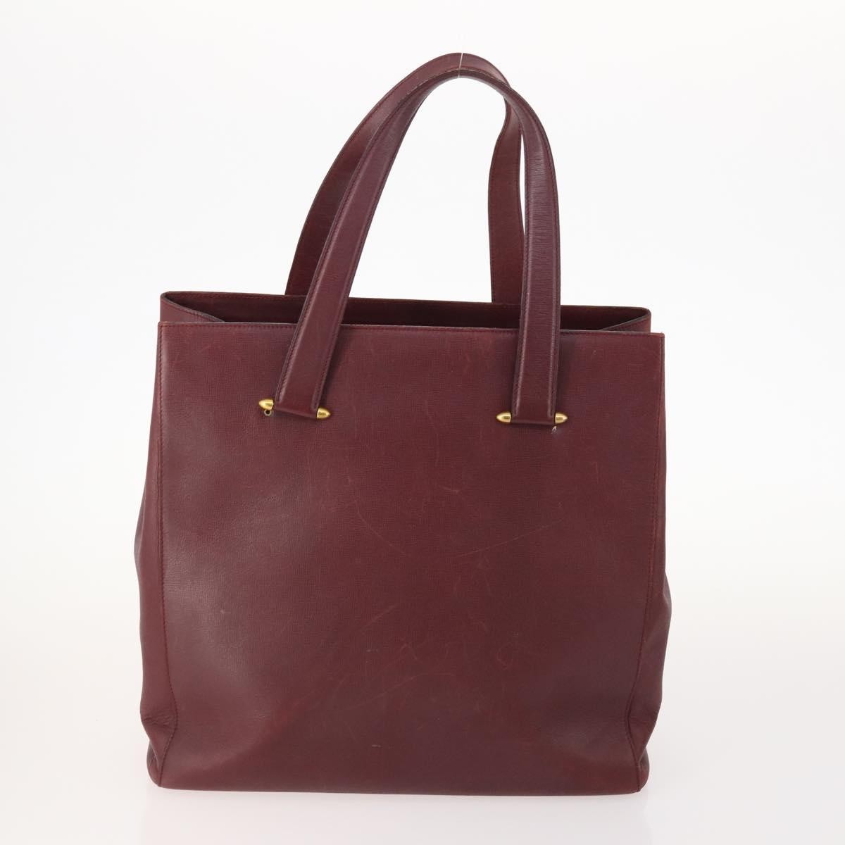 Cartier CARTIER Shoulder Bag Leather 5 Set Bordeaux Gold Authentic mr2108