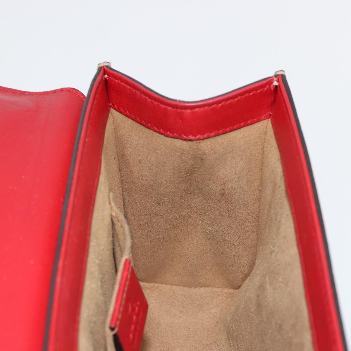 Gucci GUCCI GG Supreme Chain Shoulder Bag PVC Red Gold 409487 Authentic ka4469