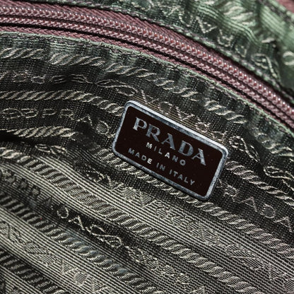 Prada PRADA Shoulder Bag Nylon Khaki Silver Authentic bs34740