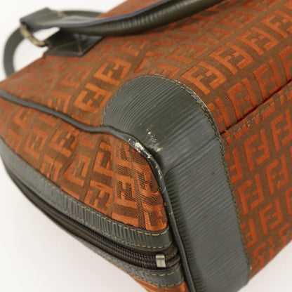 Fendi FENDI Zucchino Canvas Hand Bag Brown Authentic 175160