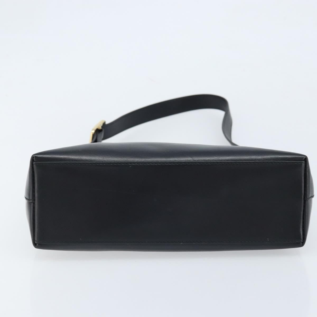 Gucci GUCCI Shoulder Bag Leather Black Gold 001 1998 1785 Authentic 173859