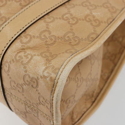 Gucci GUCCI GG Canvas Guccissima Jackie Bag Leather Gold Beige 203494 Authentic ep14099