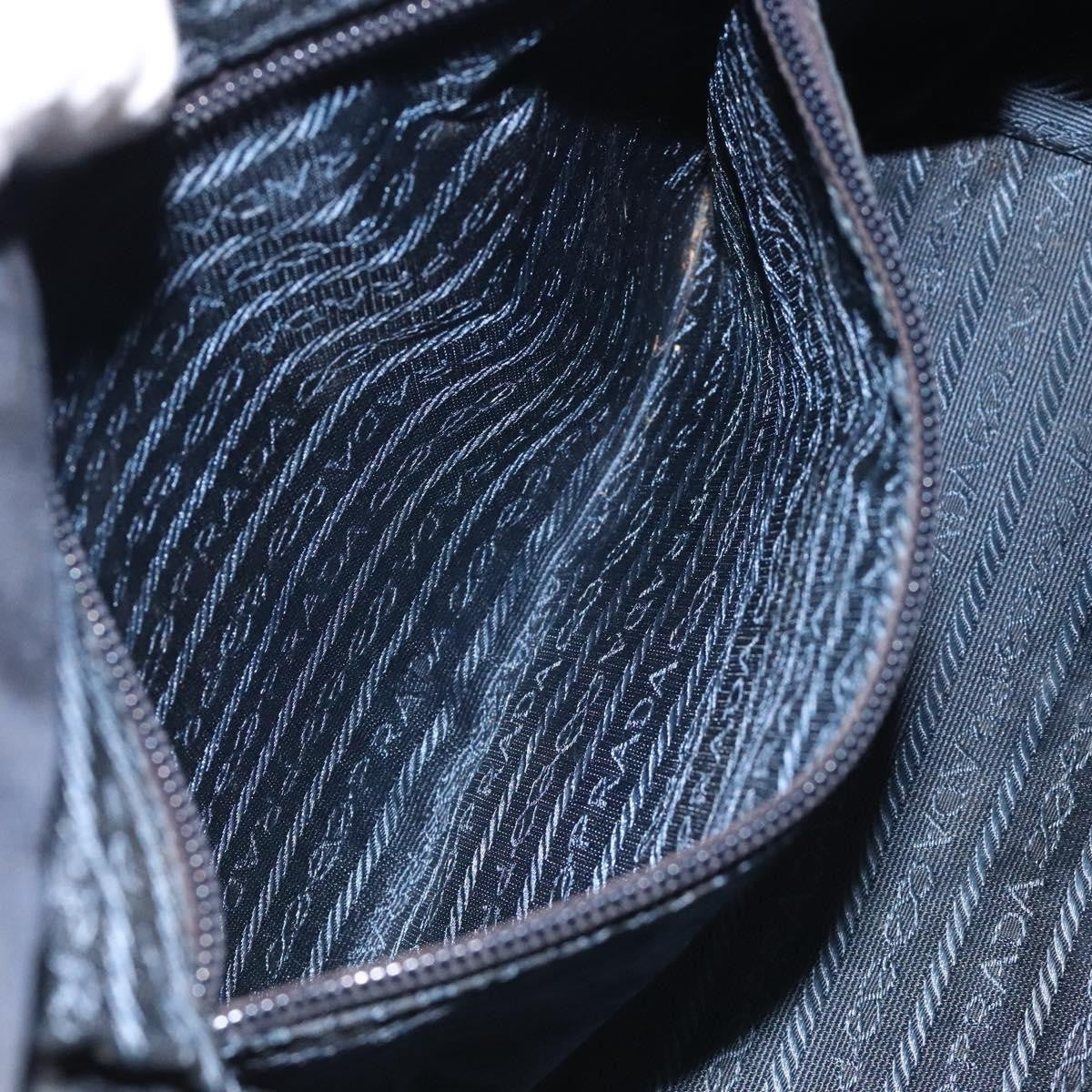 Prada PRADA Hand Bag Nylon Black Gold Authentic 127868