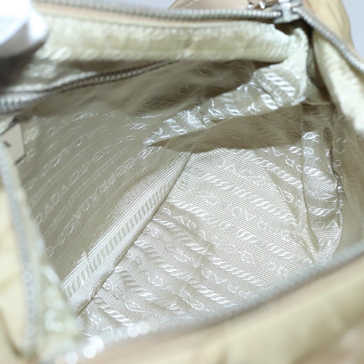 Prada PRADA Shoulder Bag Nylon Beige Silver Authentic 120952
