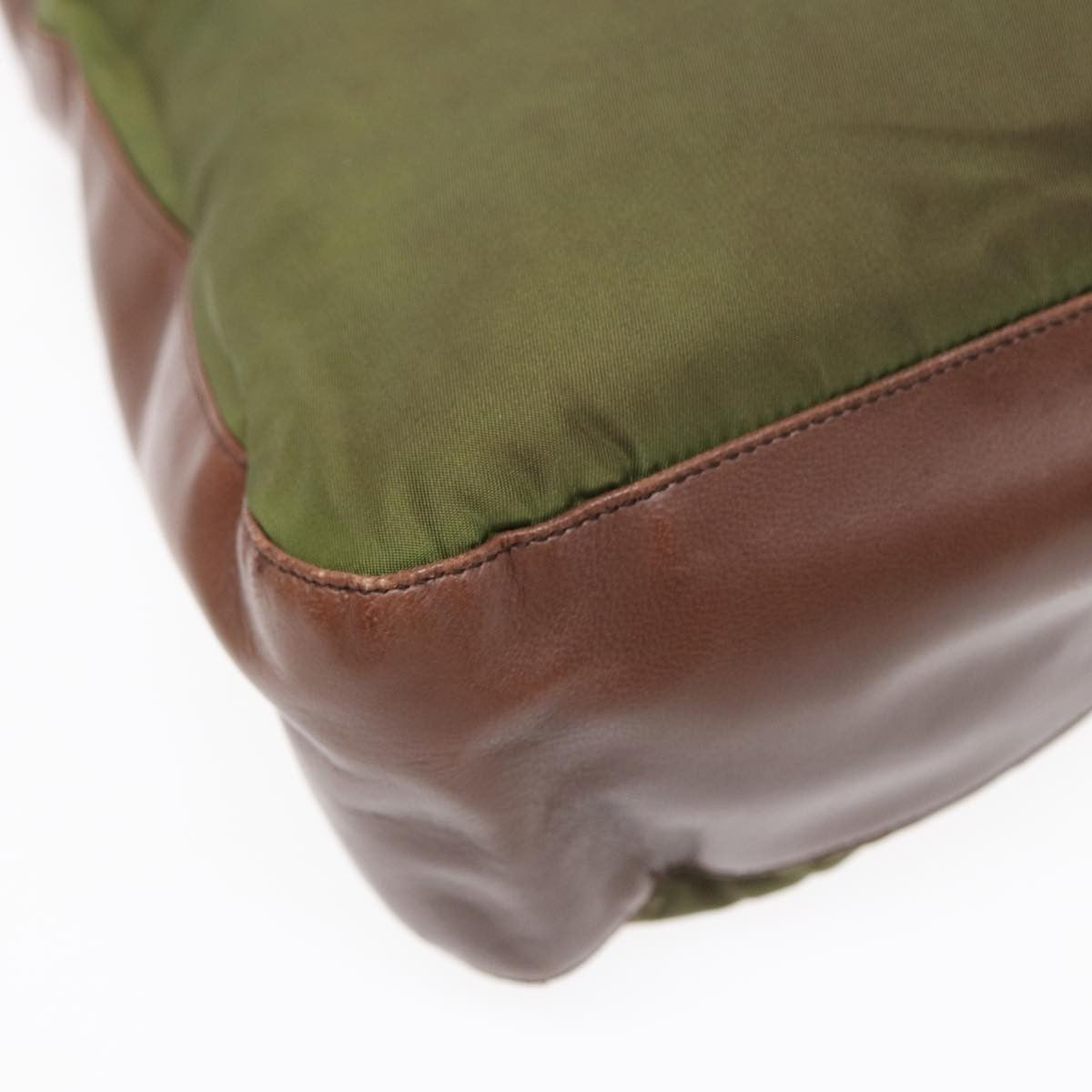 Prada PRADA Shoulder Bag Nylon Leather Green Authentic 89043