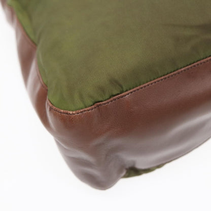 Prada PRADA Shoulder Bag Nylon Leather Green Authentic 89043