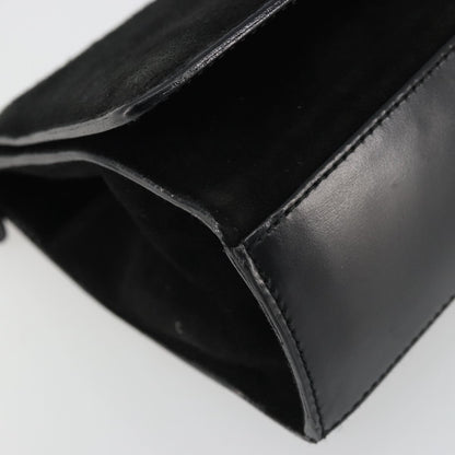 Gucci GUCCI Hand Bag Suede Black Gold 001 2058 1928 0 Authentic yk20276