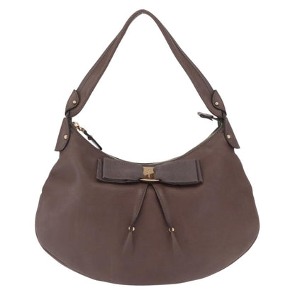 Salvatore Ferragamo Salvatore Ferragamo Shoulder Bag Leather Brown Gold Authentic SW1941