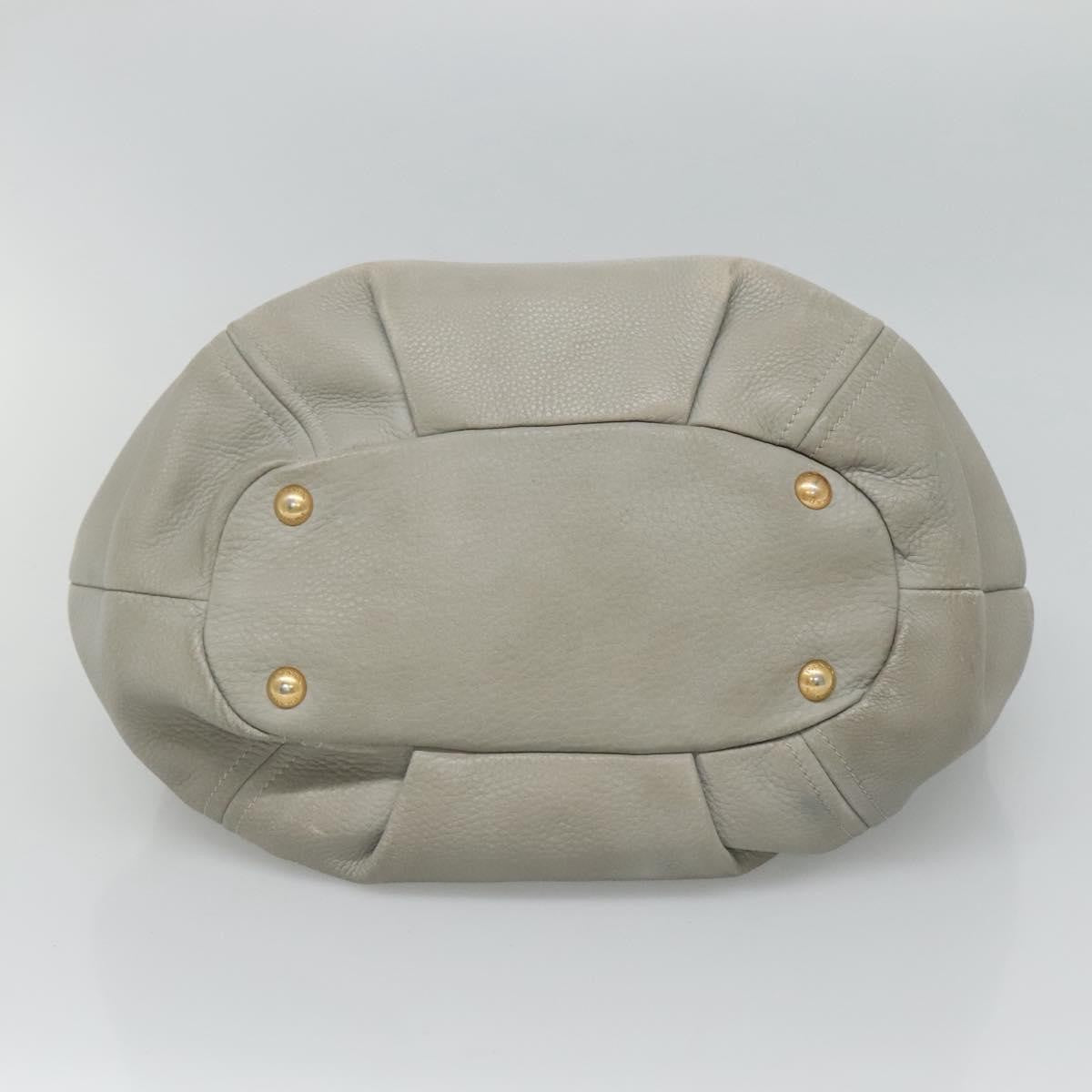 Prada PRADA Hand Bag Leather 2way Gray Authentic BA005