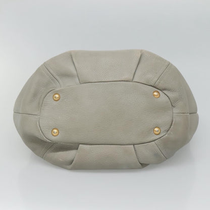 Prada PRADA Hand Bag Leather 2way Gray Authentic BA005