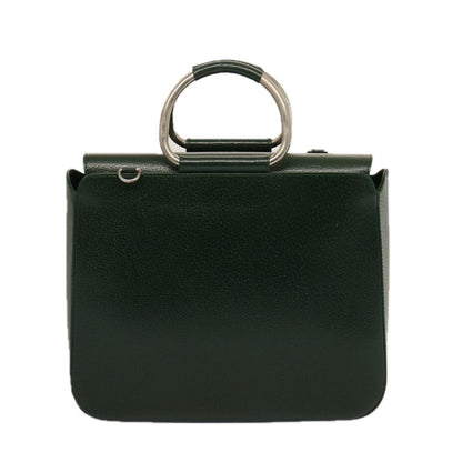 Gucci GUCCI Hand Bag Leather Green 000 2058 0307 Authentic 75505
