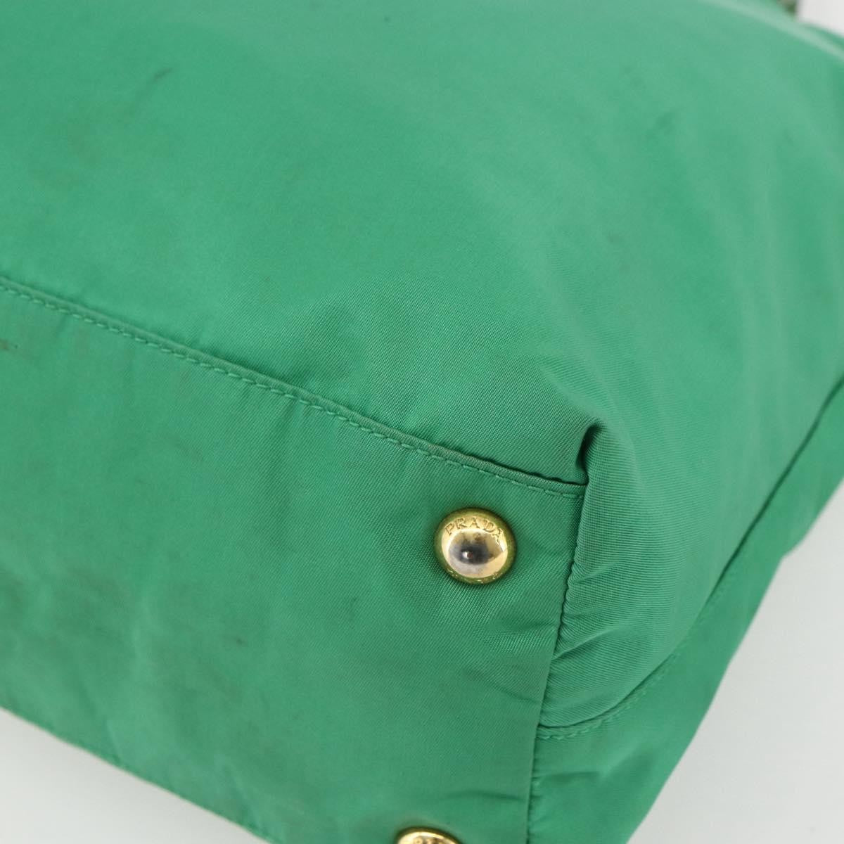 Prada PRADA Tote Bag Nylon Green Gold Authentic 155942