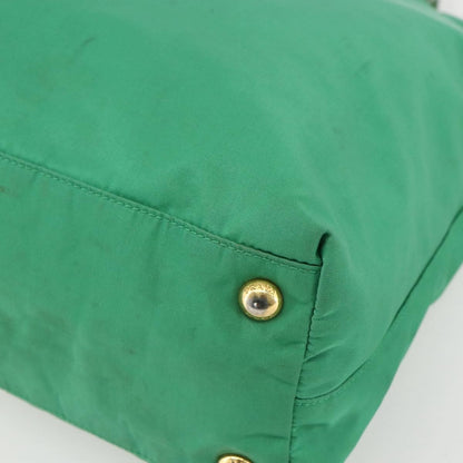 Prada PRADA Tote Bag Nylon Green Gold Authentic 155942