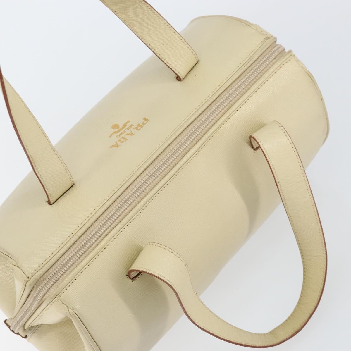Prada PRADA Hand Bag Leather Beige Authentic BA8175