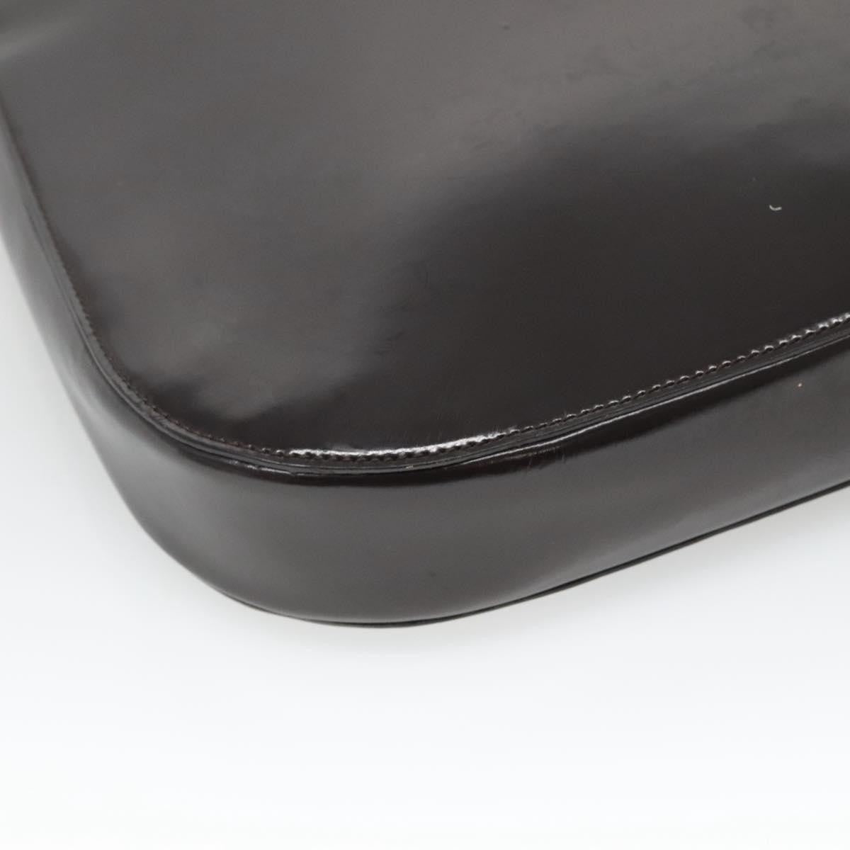 Gucci GUCCI Shoulder Bag Patent leather Brown Silver 001 3166 Authentic ep8849