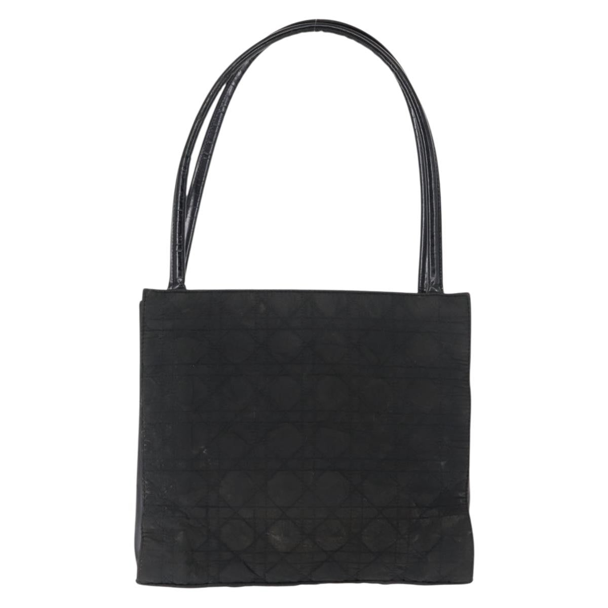 Dior Christian Dior Canage Shoulder Bag Nylon Black Silver Authentic 144646