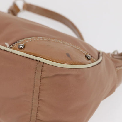Prada PRADA Shoulder Bag Nylon Beige Silver Authentic 169041