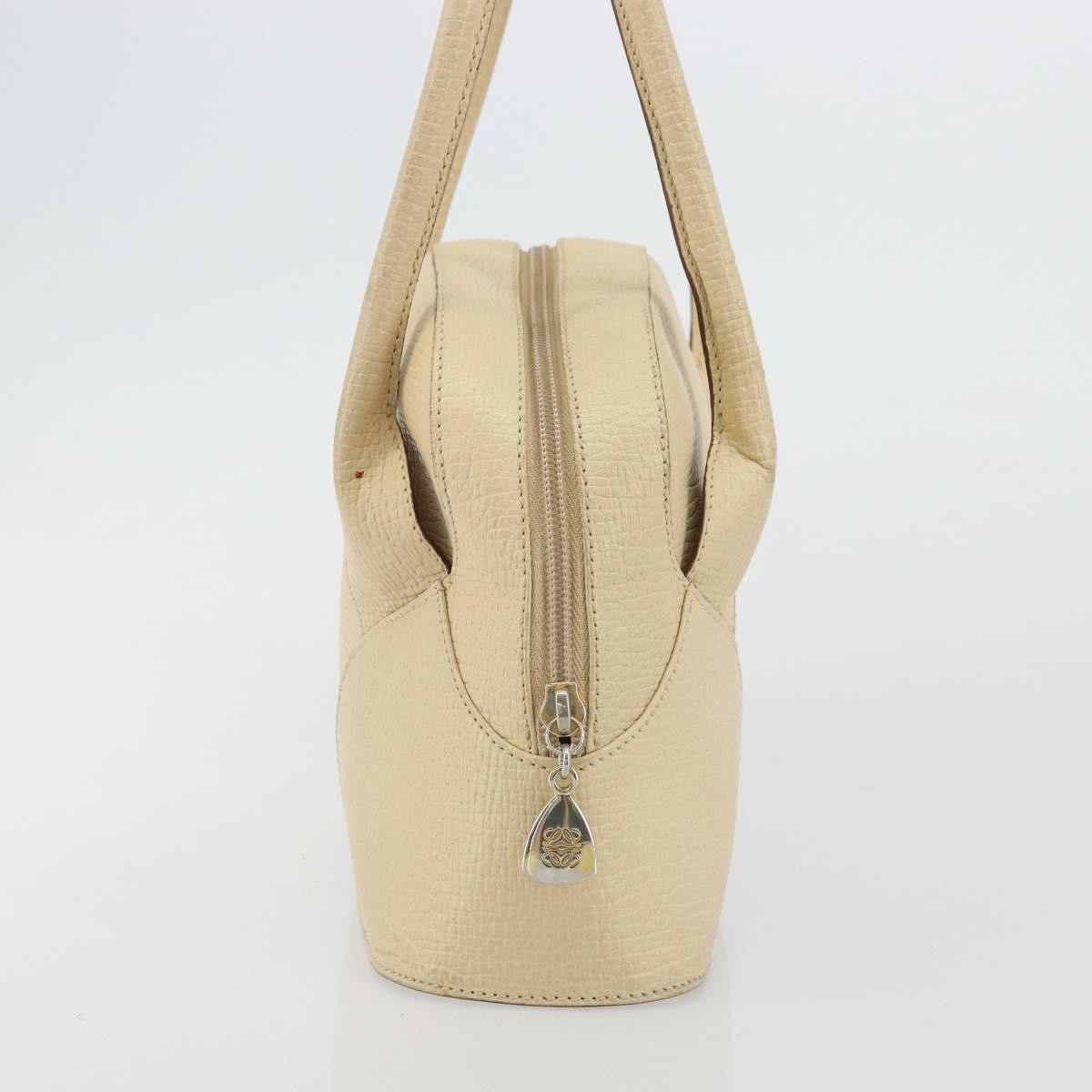 Loewe LOEWE Hand Bag Leather Ivory Gold Authentic 175195